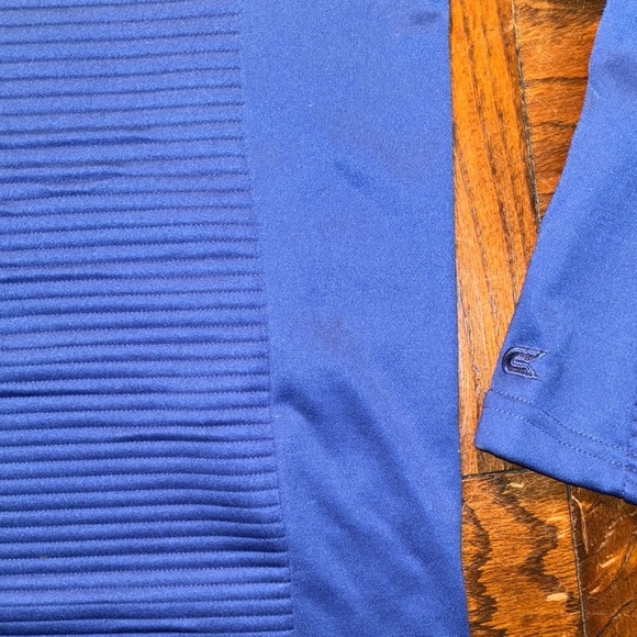 Colosseum PITT Blue and Yellow Zip Up Sweater with Textured Pattern - Picture 3 of 9